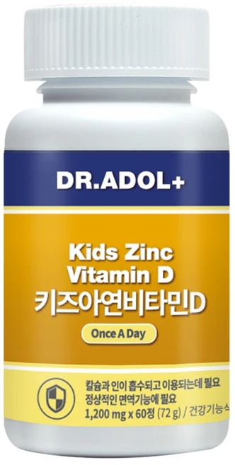 닥터아돌 키즈 아연 비타민D 1200mg x 60정, 1개 - 쿠팡