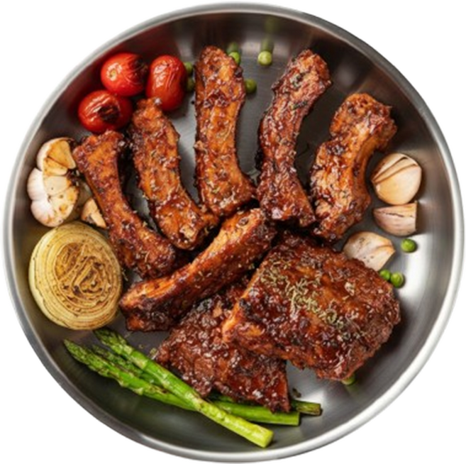 [억수로상회] 슬로우스모킹 바베큐 폭립, 4개, 500g