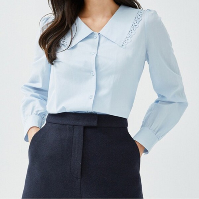 [로엠(비노출)] [로엠] 빅카라 블라우스 (RMBLD23R11-T)