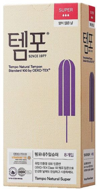 탐폰 슈퍼 8P X 1개 템포, 8개입