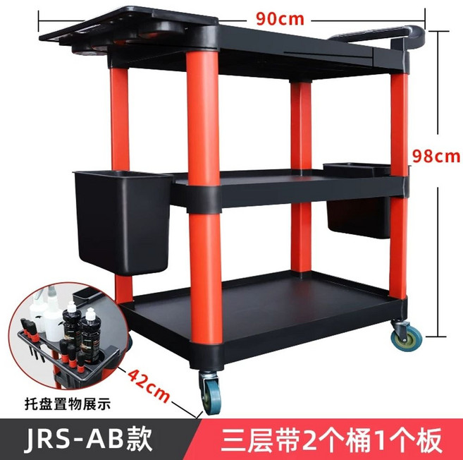 이동식 공구작업대 카센터 작업테이블 무버킷 TMA형 플라스틱 작업다이, H. 하나의 스토리지 랙이있는 이중 교수형 배럴을 가진, 1개