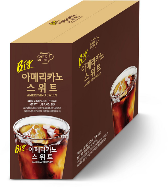 [카페모어] 빅 스위트 아메리카노 (340ml ) 맛과향이좋은, 340ml, 8개