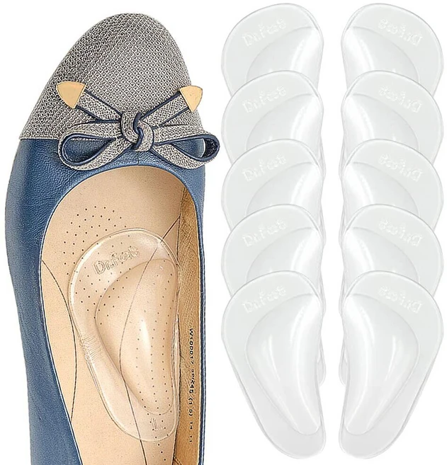 Dr.Foot 족저근막염 아치 서포트 신발 안창 5쌍 평발용 두꺼운 젤 아치 패드 - 남성 및 여성용 자체 접착 아치 쿠션 인서트 투명 5쌍 - 쿠팡