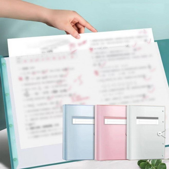 아르벤 A3 파일철 서류철 a3 클리어 20 포켓 3파일 케이스a, 1개, 핑크