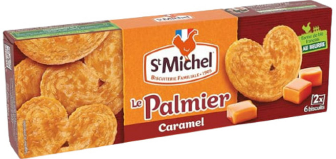 프랑스 쿠키 세인트 미셀 St Michel 르 팔미에 버터&카라멜 퍼프 비스킷 100g, 1개