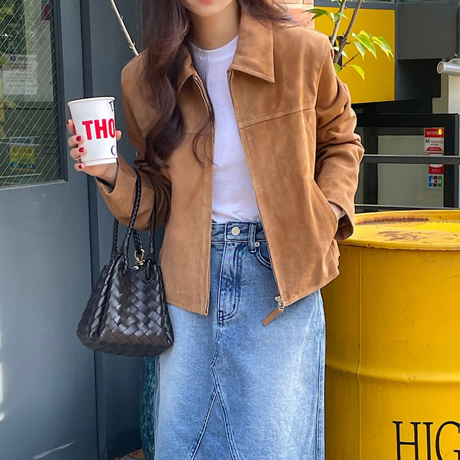 이서어패럴 페이크 스웨이드 집업자켓1035