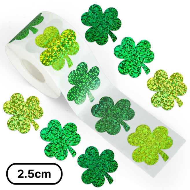 500매 홀로그램 반짝이 클로버 스티커 2.5cm, 2세트, 클로버(S756)500P