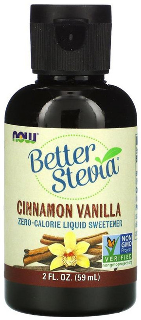 Now Foods 나우푸드 스테비아 제로 칼로리 액체 감미료 60ml 시나몬 바닐라 Better Stevia, 1개, 59ml