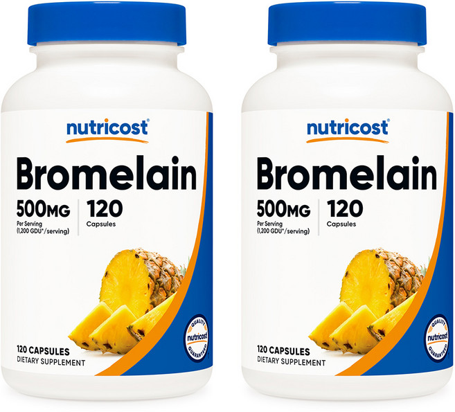뉴트리코스트 브로멜라인 Bromelain 500mg 120캡슐, 120정, 2개