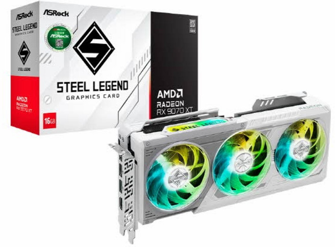 [ASRock] 라데온 RX 9070 XT STEEL LEGEND D6 16GB 대원씨티에스