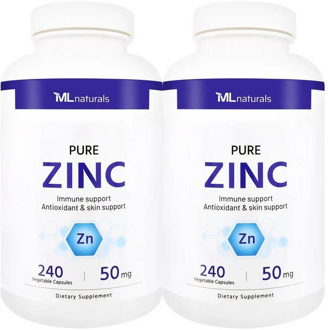 [미국빠른직구] 마이라이프 내추럴스 퓨어 징크 아연 50 mg 240 야채캡슐, 240정, 2개 - 쿠팡