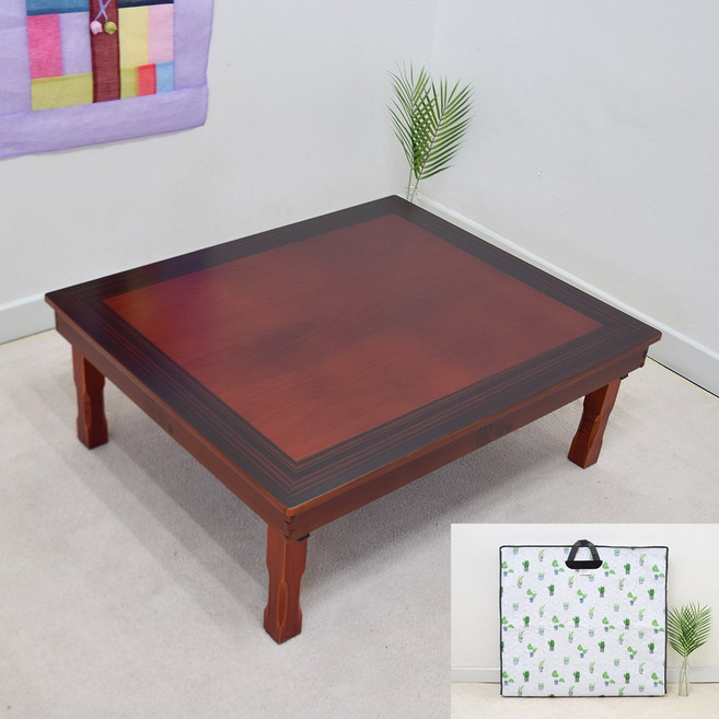 남원 향림공예 흑모 교자상 900x750 + 초록정원 상커버 접이식 밥상 4인용 6인용 손님상 제사상 집들이, 흑모교자900x750 + 초록정원 교자커버