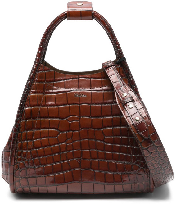 막스마라 엠보스드 크로커다일 토트 백