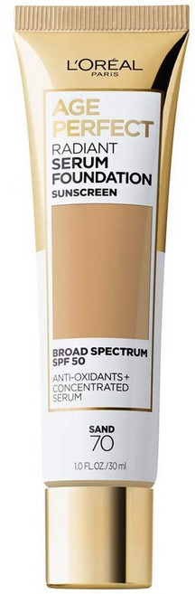 로레알 파리 에이지 퍼펙트 래디언트 세럼 파운데이션 SPF 50 누드 베이지 1oz 293788, 070 Sand