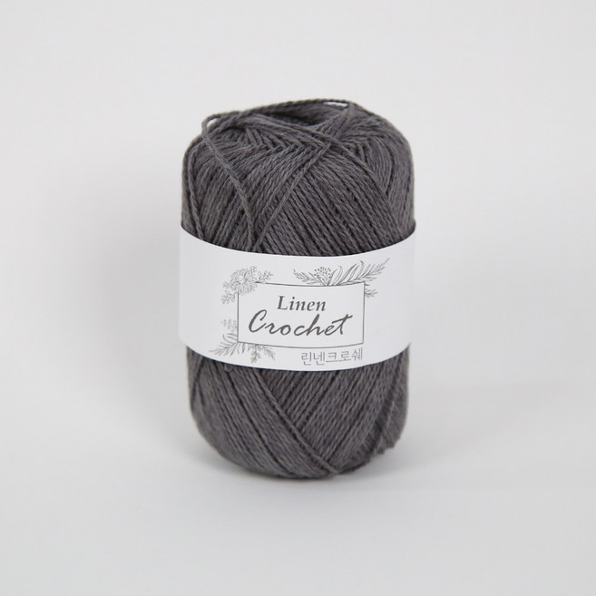[앵콜스] 린넨 크로쉐 65g 여름 코바늘 소품 뜨개실, 17 먹구름그레이(낱개), 1개