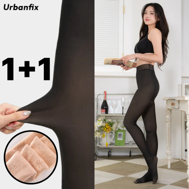 어반픽스 네추럴핏 기모 착시 스타킹 1+1
