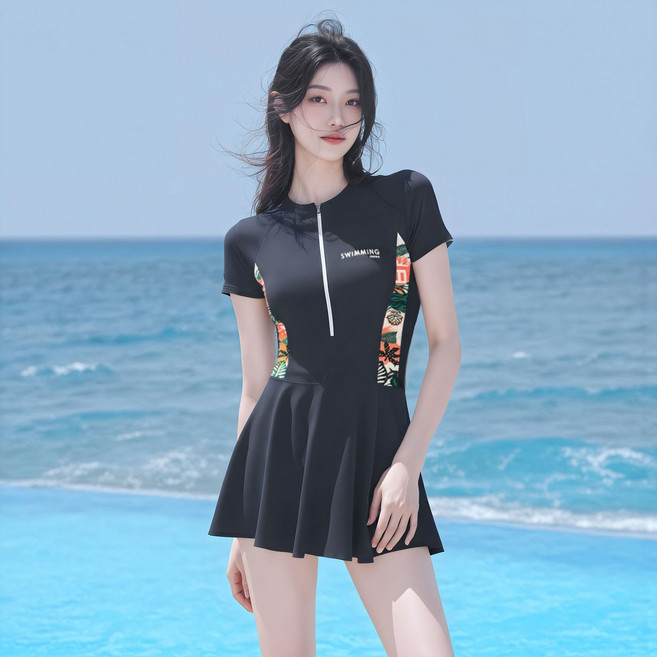 泳衣女士2026新款爆款遮肚顯瘦保守連體大碼高級感防曬泡溫泉泳裝