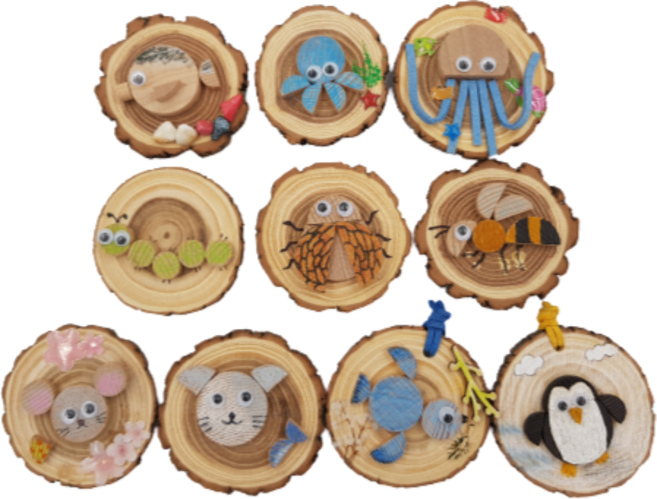 (국내제조) 나무와곤충 10종세트 B 동물 꽃 물고기 만들기세트 DIY