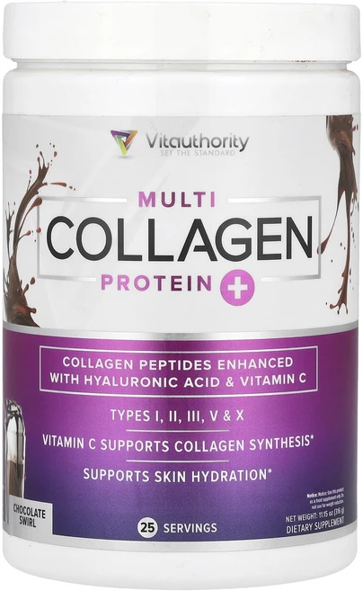 몸관리하세요 겨울입니다 Vitauthority Multi Collagen Protein+ 초콜릿 스월 맛 316g(11.15oz) 특별관리진행, VitauthorityMultiCollagenProte, 316g, 1개 - 쿠팡