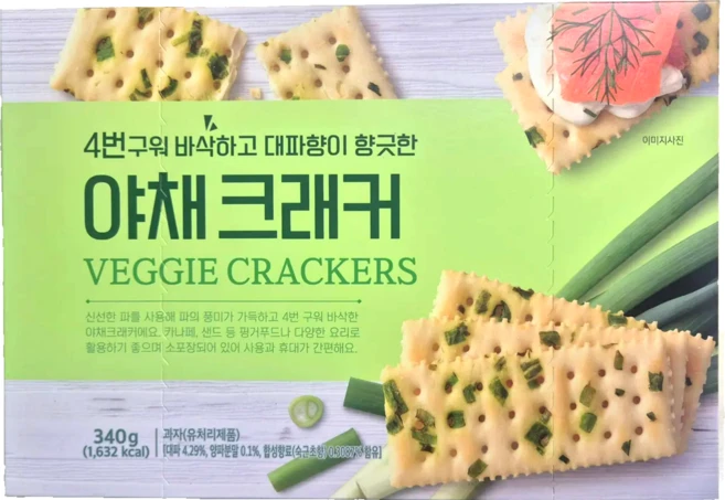 4번구워 바삭한 야채 크래커, 6개, 340g - 쿠팡