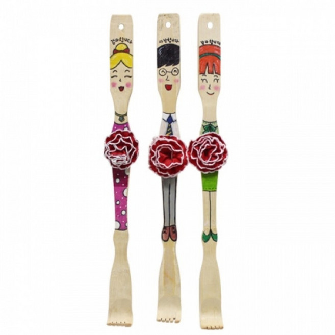 카네이션 효자손 만들기 세트 DIY 키트 미술 학습 교구, 10인용 1개