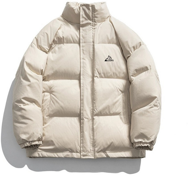 印花寬鬆立領棉衣外套 - 冬季新款短款保暖棉服