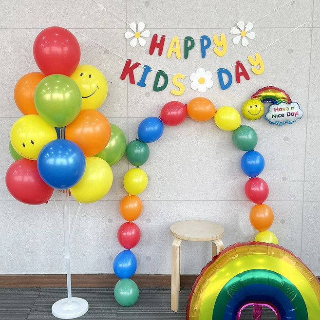 파티앤온 파티 풍선세트 레인보우 포토존, 1세트