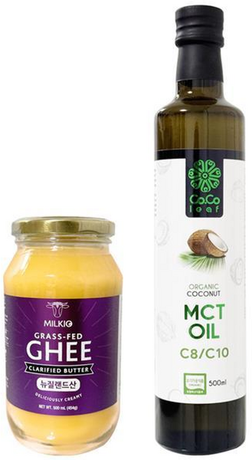 바라던건강 유기농 MCT오일 C8 C10 기버터 방탄커피 세트, 1개, 500ml