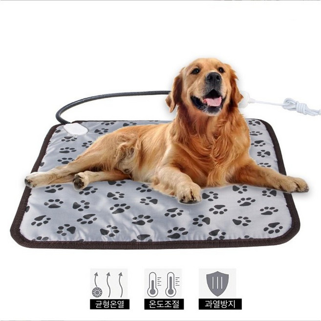 파니어 겨울 반려동물 전기 온열 패드 고양이 강아지 전기장판 매트 온도조절 및 과열방지, 발자국, 1개