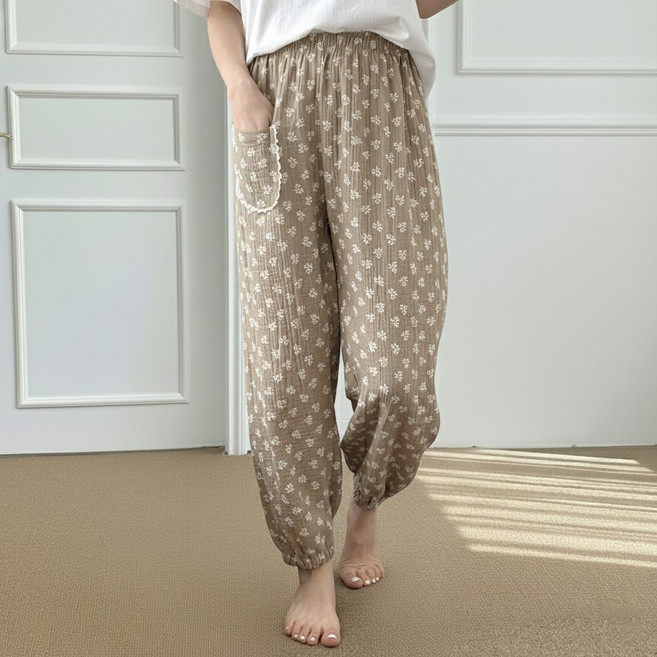 엔젤스커트 국산 면100잠옷 요루면 거즈면 파자마바지 호박핏 고쟁이