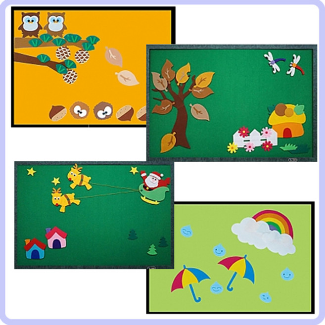 환경꾸미기(중) 모음 / 펠트 찍찍이 소품 융판 게시판, 개구리봄나들이