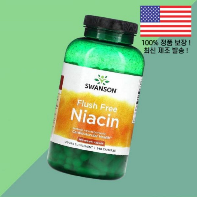 스완슨 플러시 프리 나이아신 500mg 240캡슐 Swanson Flush Free Niacin 240 Capsules, 1개