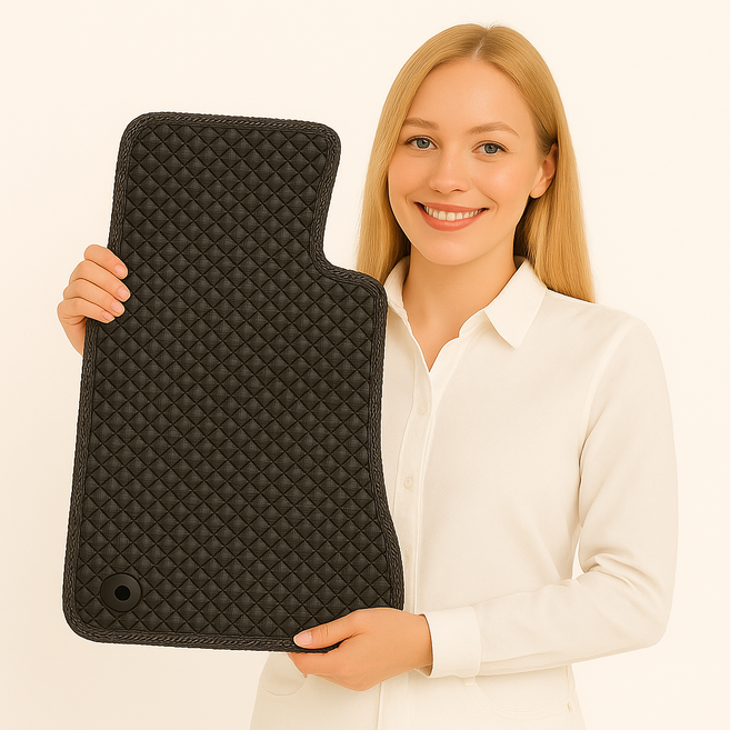 [맞춤제작] 제네시스G90 블록다이아매트 자동차매트 발매트 바닥 카매트 차량 매트, 운전석+조수석+2열(세트), 테두리O 블랙, G90/EQ900구형(16년~21년)4륜5인승