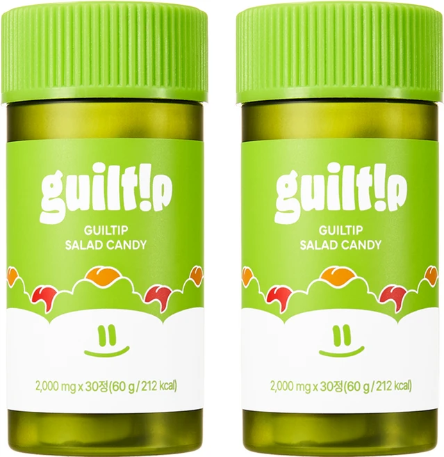 길팁 샐러드 캔디 야채 혼합 농축 분말 토마토 식이섬유 2000mg X 30정, 60g, 2개 - 쿠팡