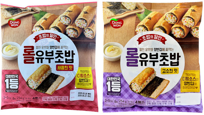 [다만세푸드] 동원 롤 유부초밥 254g 롤유부 (고소한맛) + (새콤한맛), 2개, 254ml