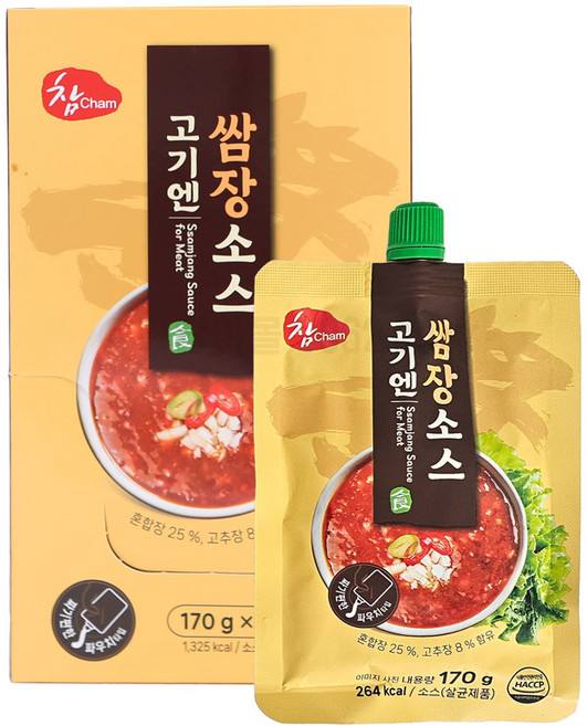 우리식품 고기엔 쌈장소스 170g 1박스 20개입 파우치타입, 20개