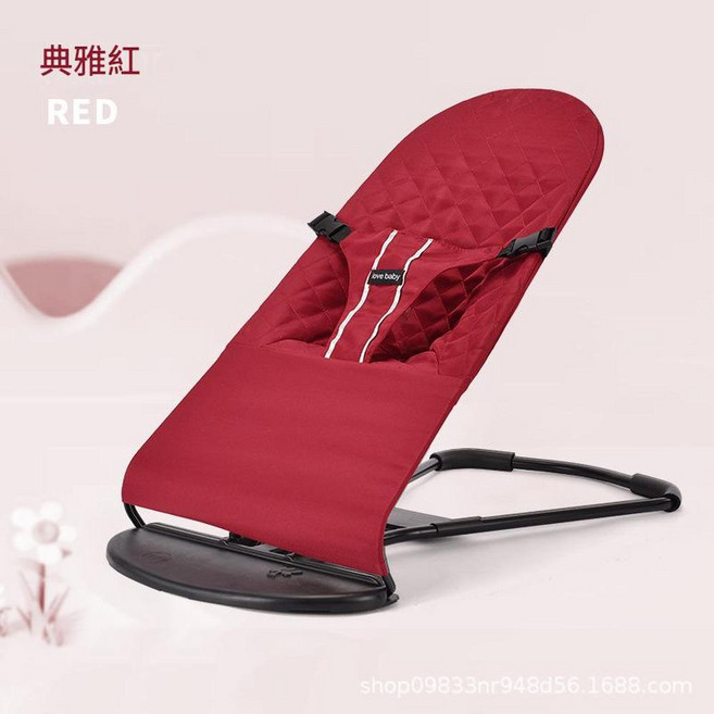 XMXZH 嬰兒安撫搖椅, 酒紅棉布單搖椅