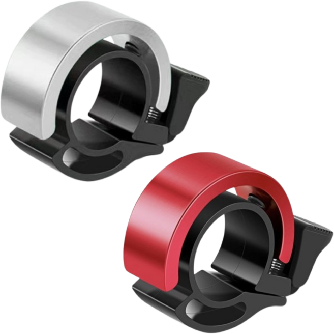 올리OLI 자전거 킥보드 따르릉 경적 미니 벨, 1세트, 실버+레드