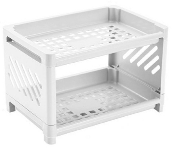 싱크대 책상 미니 2단 선반 2단선반, 화이트, 1개