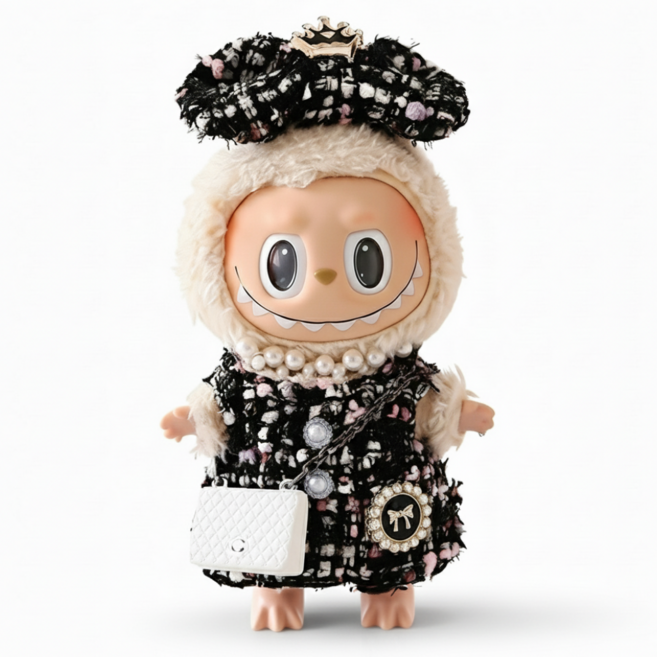 온스텔라 팝마트 라부부옷 인형옷 세트, 럭셔리 블랙, 1개