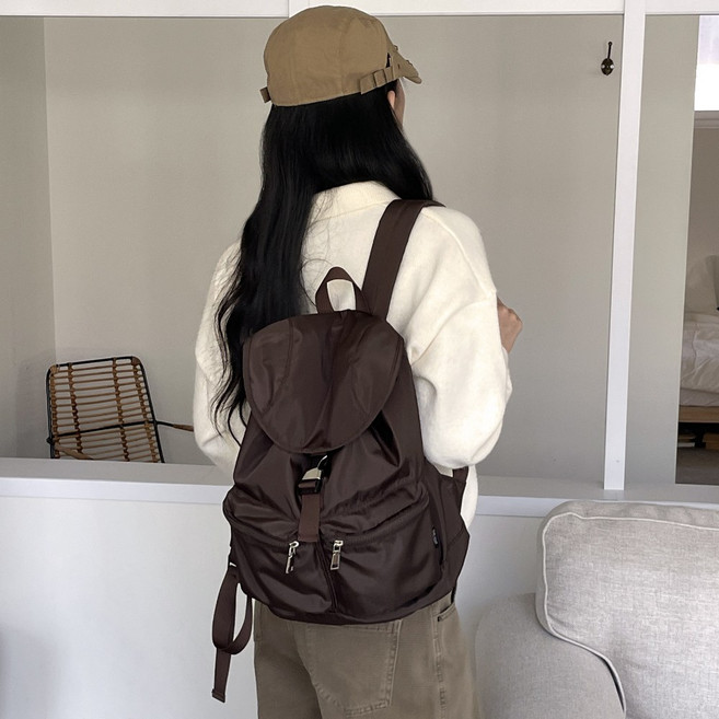 자체제작 나일론 투포켓 네이밍 데일리 백팩 사이드지퍼 학생가방