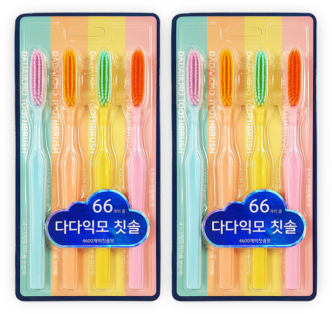 다다익모 칫솔 탄력미세모 왕칫솔 큰헤드 칫솔세트, 4개입, 2개