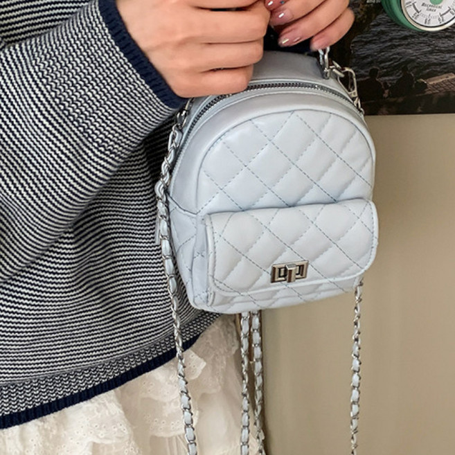 B&C.Room 샤넬풍 백팩 패션 체인 버킷백 여성 여행용 등산 백팩 여성 가방 여성 백팩 미니 백팩 출타가방 선물 여성 미니백팩 무지 가방