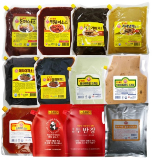 오뚜기 대용량 소스 모음 (돈까스소스 불고기버거소스 떡볶이소스 데리야끼소스 1000아일랜드드레싱 와사비마요 스파게티소스 볼로네제 두반장 굴소스 겨자냉채소스, 1개, 2kg