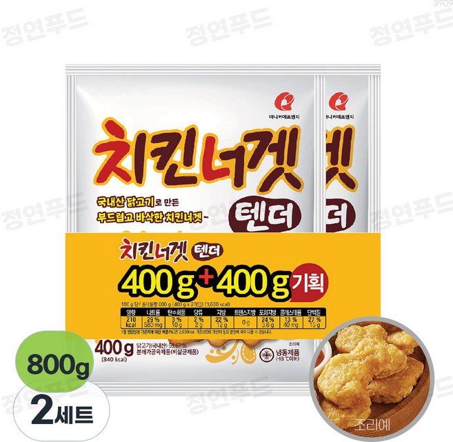 마니커에프앤지 치킨너겟텐더 400g+400g(번들), 2개, 800g