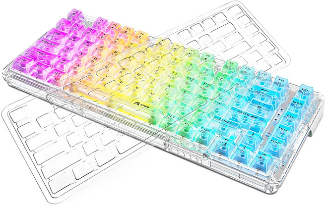 에이투 키5 기계식 게이밍 유선 텐키리스 키보드, 크리스탈, ATWO KEY 5, 백축