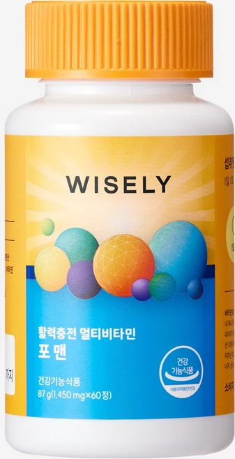 와이즐리 활력충전 멀티비타민 포 맨, 1개, 60정 - 쿠팡