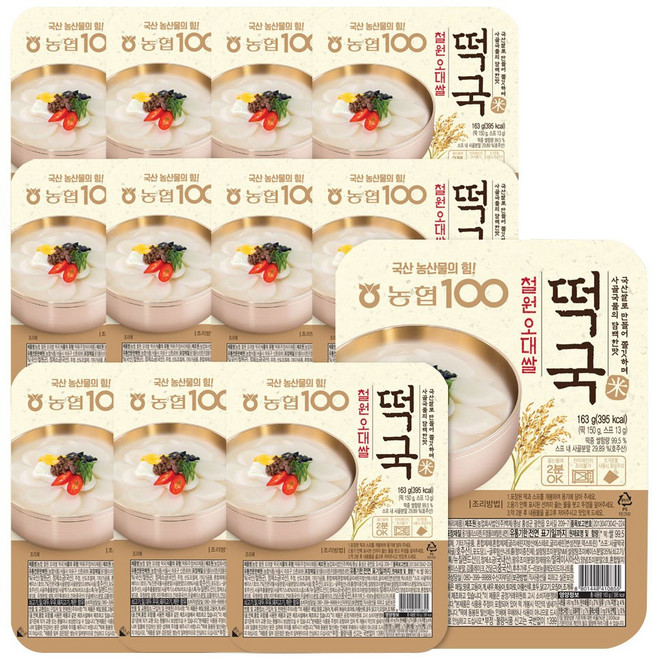 농협 철원 오대쌀 떡국, 163g, 12개