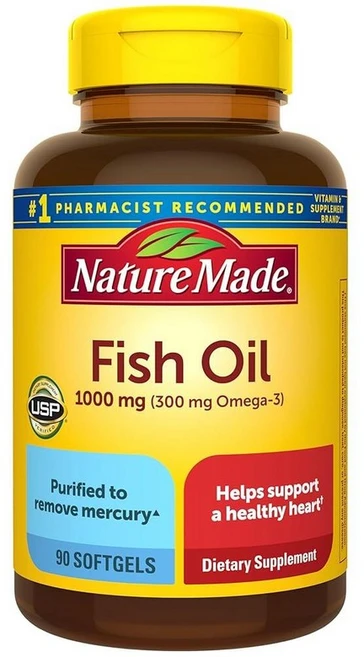 Nature Made 피쉬 오일 1000mg 소프트젤, 1개, 250정 - 쿠팡