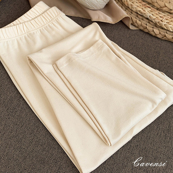 Cavensi 德絨保暖內搭褲 女款彈力刷毛 均碼加大可穿(40-80KG) 親膚裸色